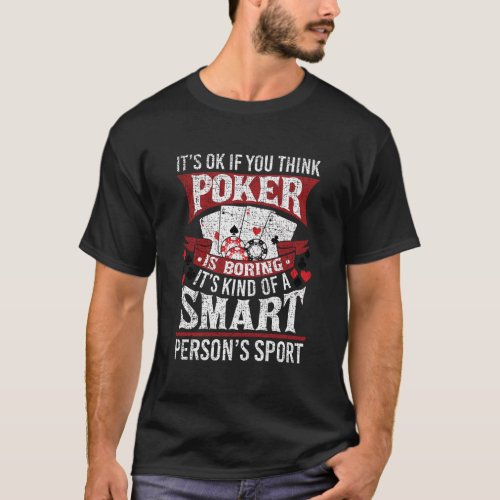 Funny Poker Smart Sport Distressed Texas Hold Em C T_Shirt