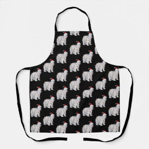 Funny Polar Bear Christmas Animal Lights Lover  Apron