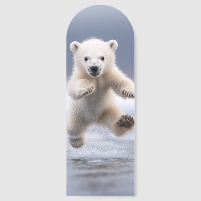 Funny Polar Bear Cub Bookmarks (Front)