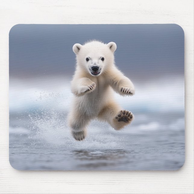 Funny Polar Bear Cub Mouse Pad (Front)