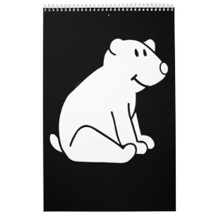 Funny Polar Bear Drawing Animal Lover Calendar