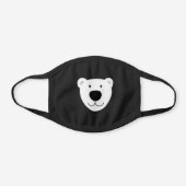 Funny Polar Bear Face Black Cotton Face Mask (Front)