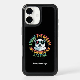 Funny Polar Bear Living the Dream One Bad Decision iPhone 16 Case