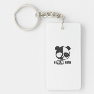 Funny Polar Bear Painting For Animal Lover Keychain
