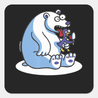 Funny Polar Bear Penguin Ice Cream Animal Lover Square Sticker