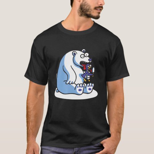 funny polar bear penguin ice cream T_Shirt