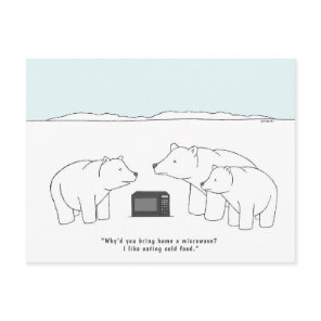 Funny Polar Bear Picture Cartoon Cub Joke Postcard