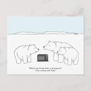 Funny Polar Bear Picture Cartoon Cub Joke Postcard