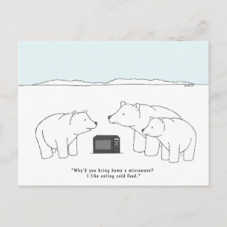 Funny Polar Bear Picture Cartoon Cub Joke Postcard