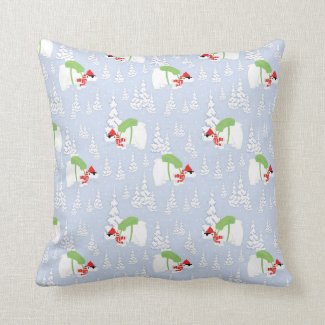 funny polar bear santa throw pillow