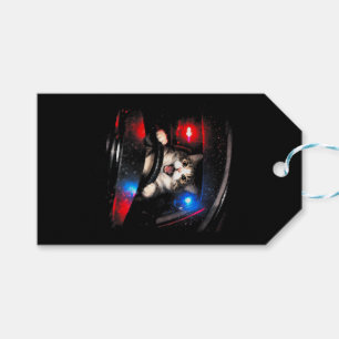 Funny Police Cat Driving Car Vintage Cat Meme Gift Tags