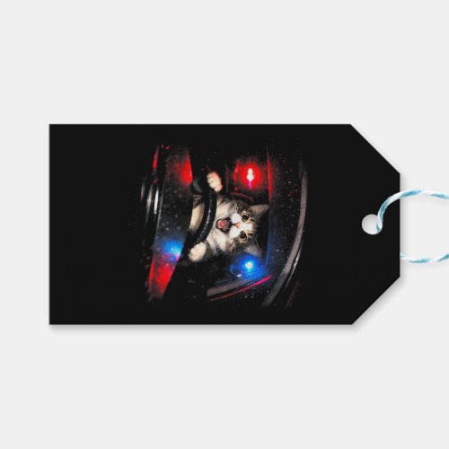 Funny Police Cat Driving Car Vintage Cat Meme Gift Tags