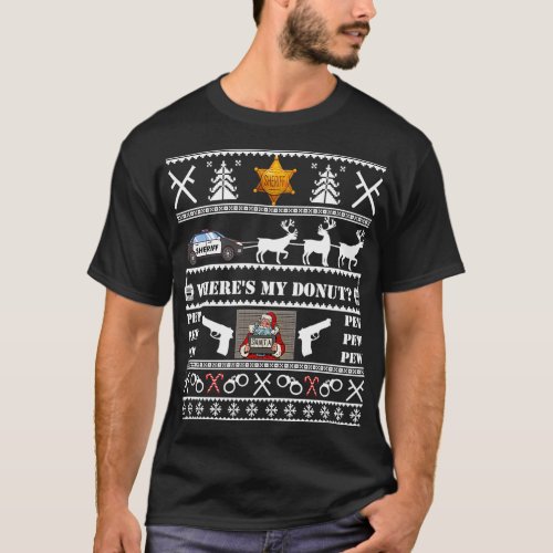 Funny Police Cop Deputy Sheriff Ugly Christmas Swe T_Shirt