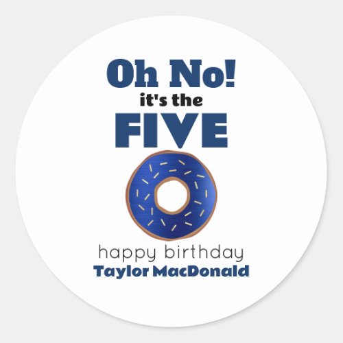 Funny Police Donut 50th Birthday Classic Round Sticker
