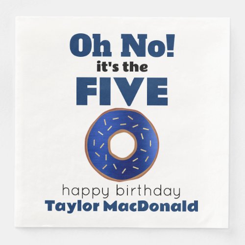 Funny Police Donut 50th Birthday Paper Dinner Napkins