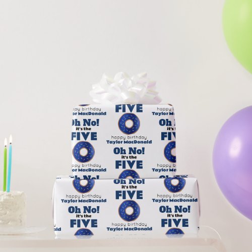 Funny Police Donut 50th Birthday Wrapping Paper