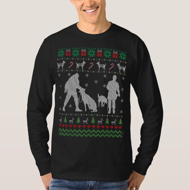 Funny Police K9 Dog Ugly Christmas Sweater (Front)