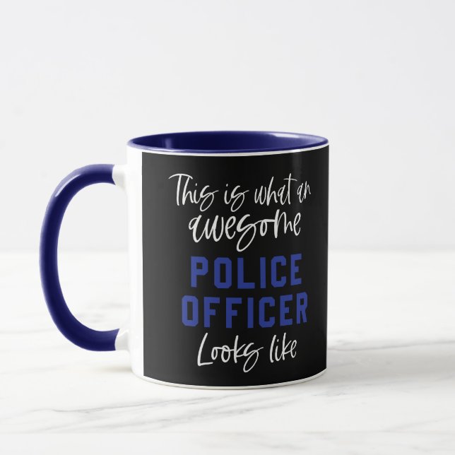 Funny Police Officer Awesome Police Dad and Mom Mug (Left)