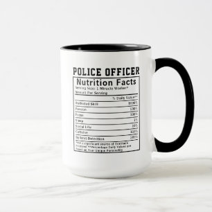 Funny Police Officer Nutrition Facts Deputy Gift Mug