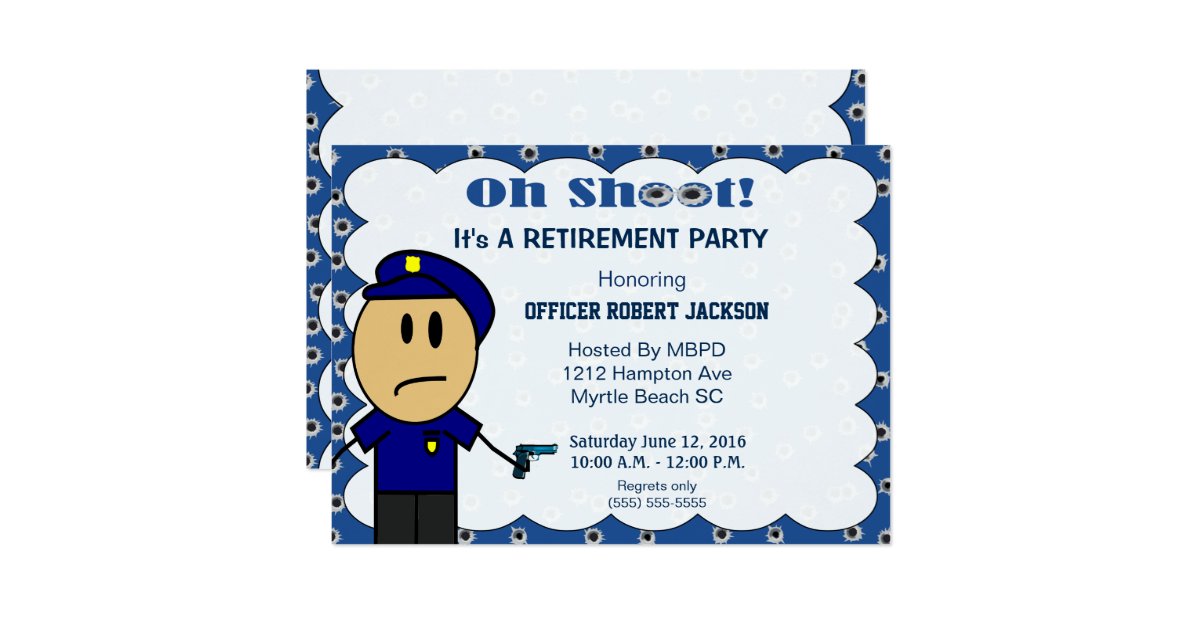 Funny Police Officer Retirement Invitation | Zazzle