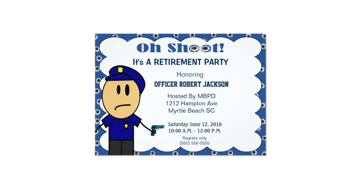 Funny Police Officer Retirement Invitation | Zazzle.com