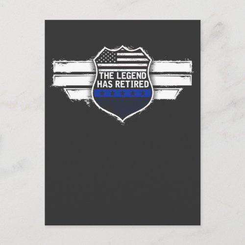 Funny Police Officer Retirement Legend Has Retired Postcard