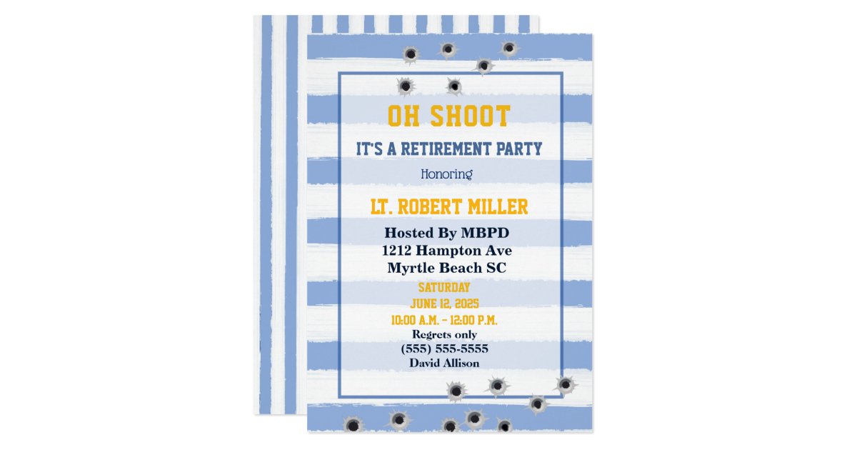 Funny Police Officer Retirement Party Invitation