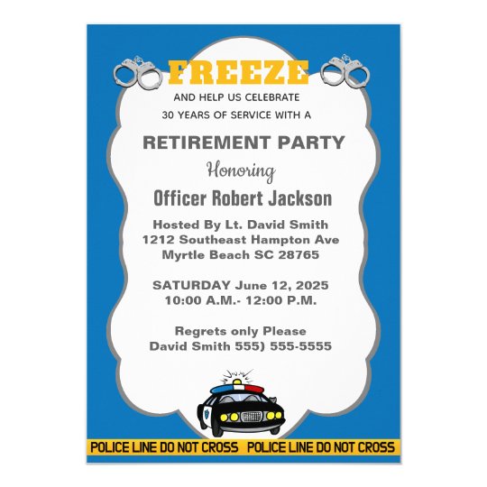 Funny Police Officer Retirement Party Invitation | Zazzle.com