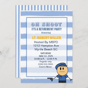 Funny  Police Officer Retirement Party Invitation