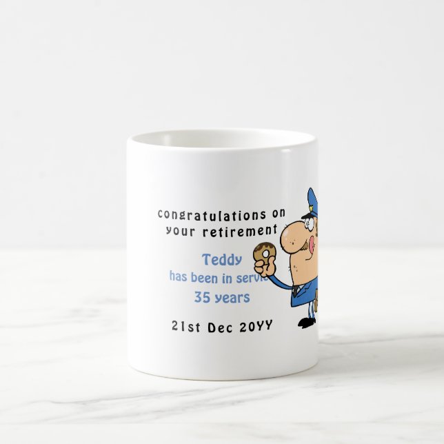 Funny Police Officers Retirement Mug Personalized (Center)