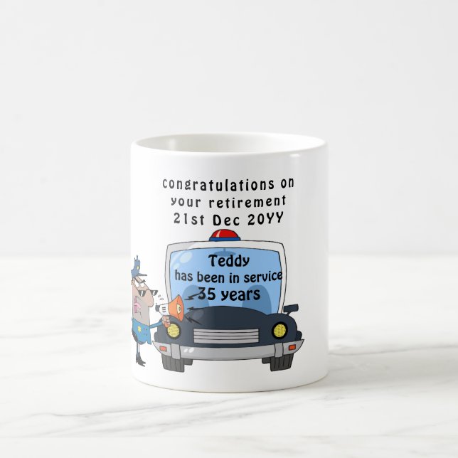 Funny Police Officers Retirement Mug Personalized (Center)