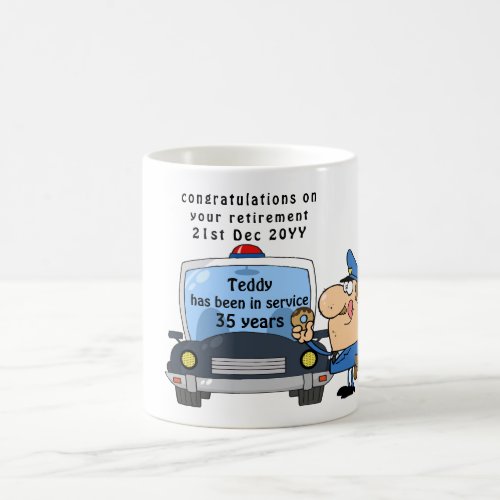 Funny Police Officers Retirement Mug Personalized