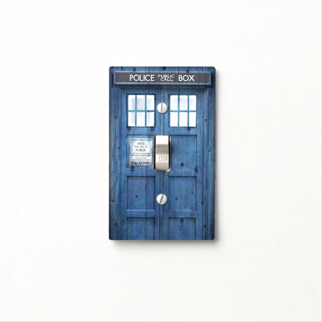 Funny Police phone Public Call Box Light Switch Cover (In Situ)