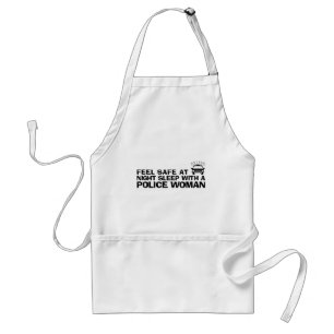 Funny Police Woman Adult Apron