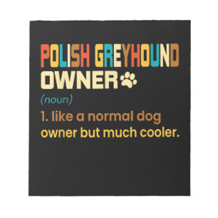 Funny Polish Greyhound Vintage Retro Dog Mom Dad G Notepad