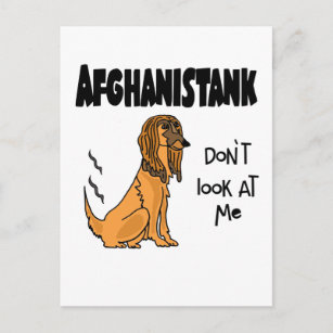 Funny Political Anti Joe Biden and Afghan Dog Pun Postcard