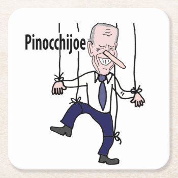 Funny Political Anti Joe Biden Pun Square Paper Coaster by Politicalfolley at Zazzle