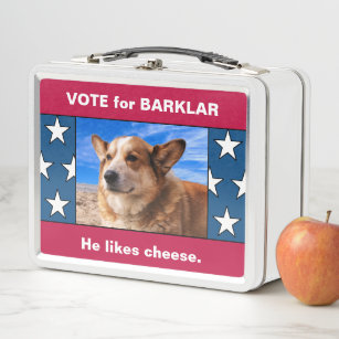 Funny Political Campaign Add Your Pet Photo USA Metal Lunch Box