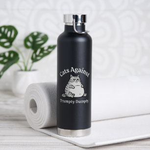 Funny Political Cat Anti-Trump Coffee Gift Dad Mom Water Bottle