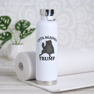 Funny Political Cat Anti-Trump Coffee Gift Dad Mom Water Bottle