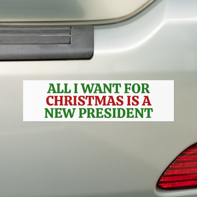 Funny Political Christmas Anti Trump Bumper Sticker (On Car)