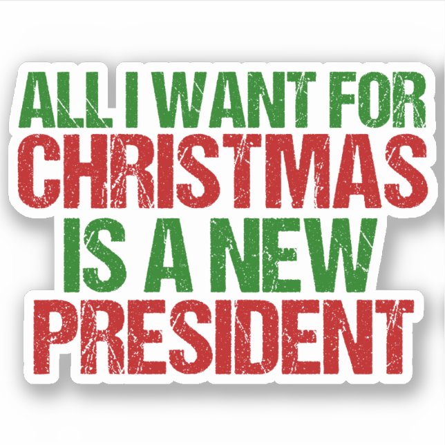Funny Political Christmas Anti Trump Laptop Sticker (Front)