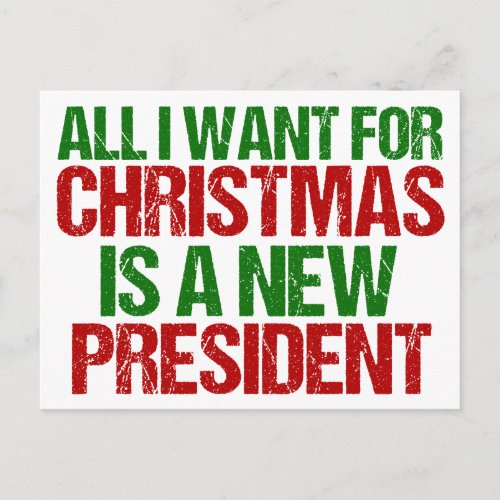 Funny Political Christmas Anti Trump Postcard