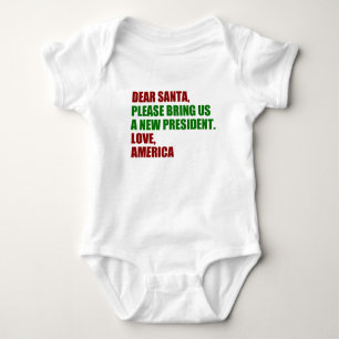 Funny Political Christmas Dear Santa Cute Baby Bodysuit