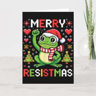 Funny Political Christmas Frog Merry Resistmas 202 Card
