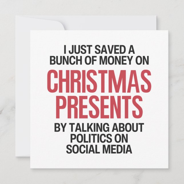 Funny Political Christmas  Holiday Card (Front)