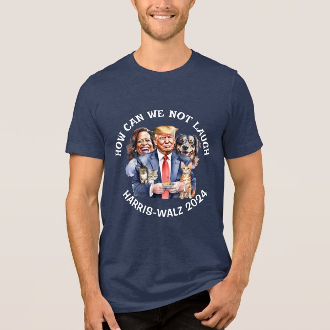 Funny Political Humor | Vote for Kamala Button Tri-Blend Shirt (Front)