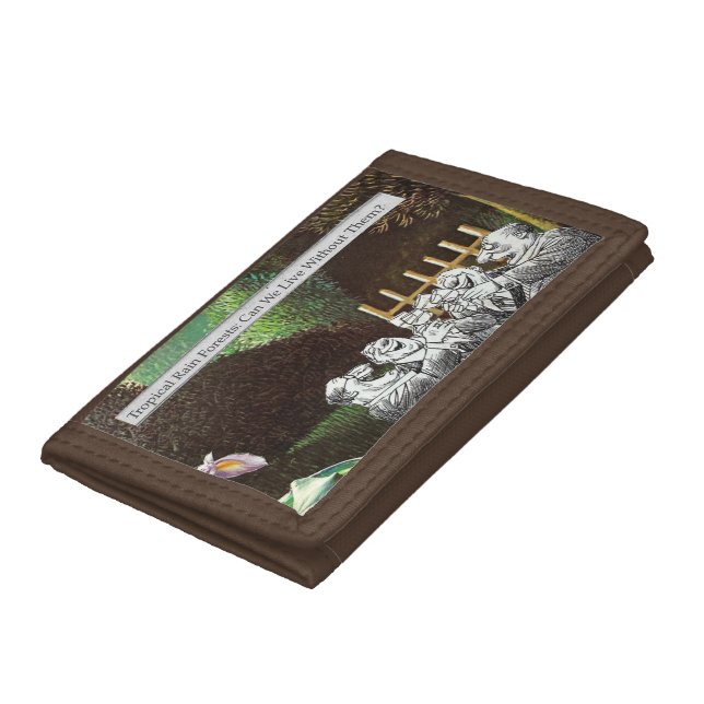Funny Political Joke Forest Climate Change Satire Trifold Wallet (Bottom)
