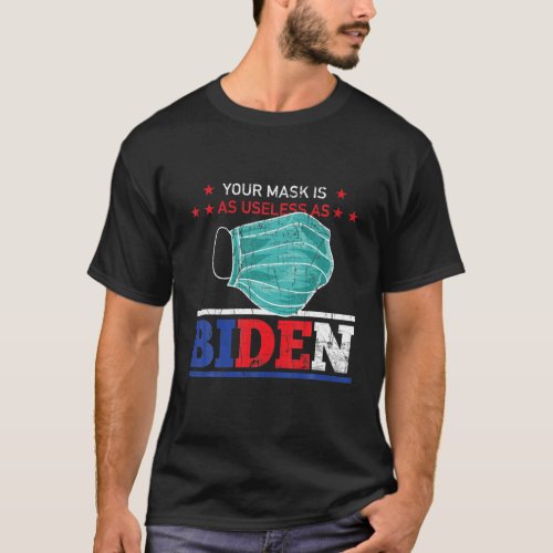 Funny Political Joke Mask Is As Useless As Biden S T_Shirt