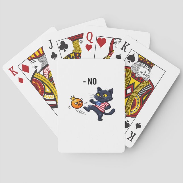 Funny Political Meme No Cat Design Poker Cards (Back)